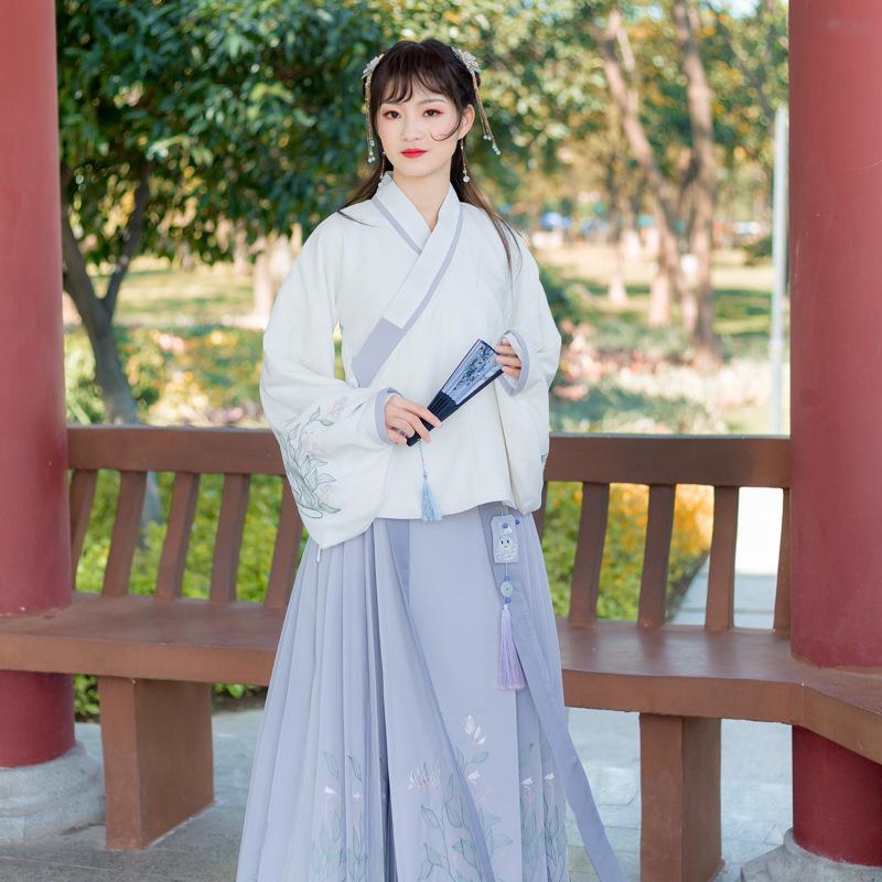 Cross-Colar Hanfu for Autumn and Winter (Bijia + Cross Collar + Mamianqun)