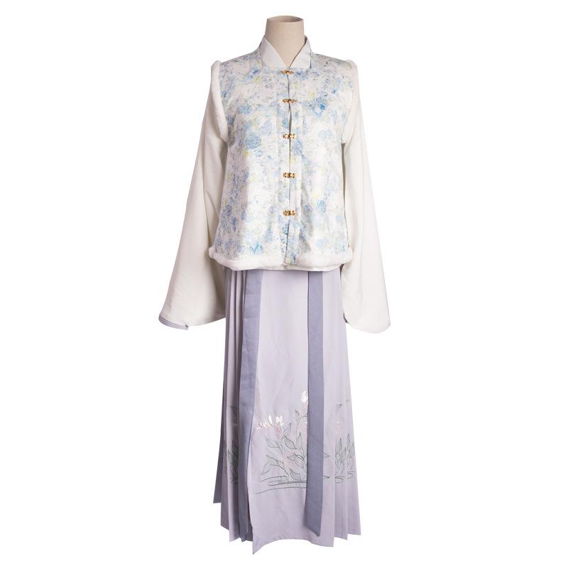 Cross-Colar Hanfu for Autumn and Winter (Bijia + Cross Collar + Mamianqun)