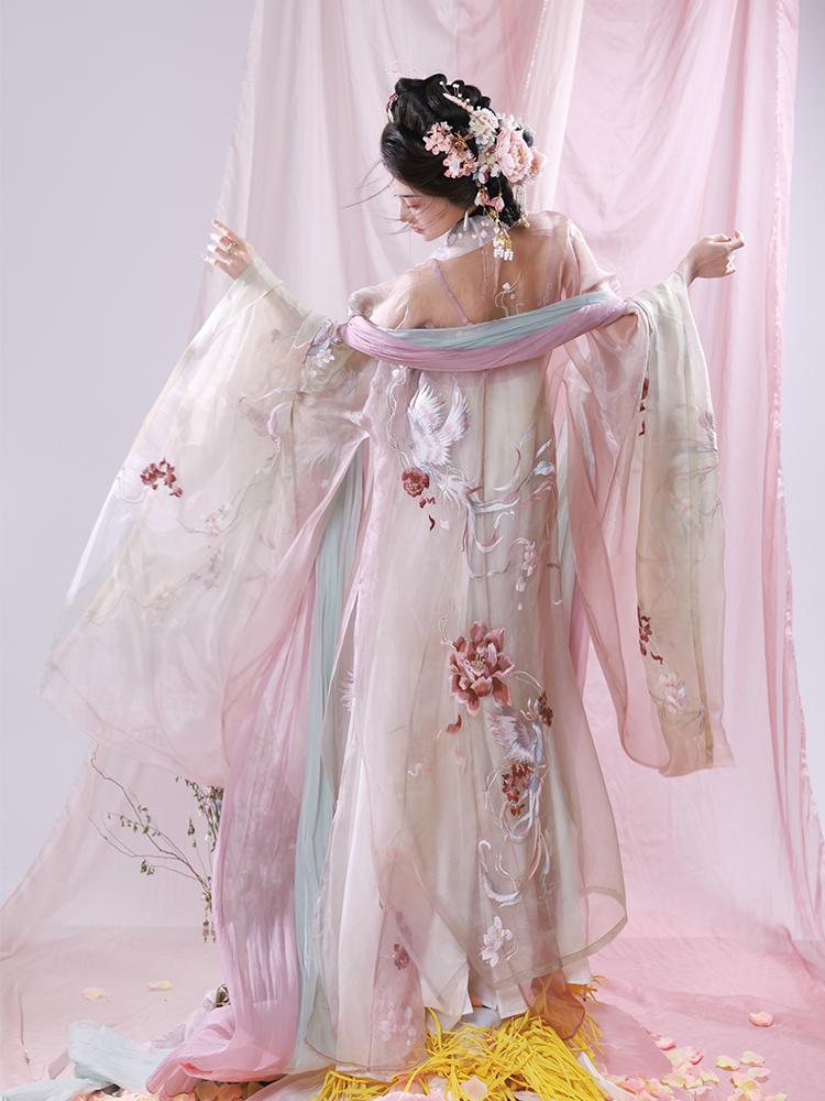 Pre Order [Fine Lady] Improved Hezi Dress with Fairy Daxiu(Wide Sleeve Jacket) Hanfu Set