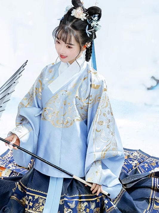 Full Set of Ming Dynasty Hanfu (Mamianqun Skirt Winter Style)