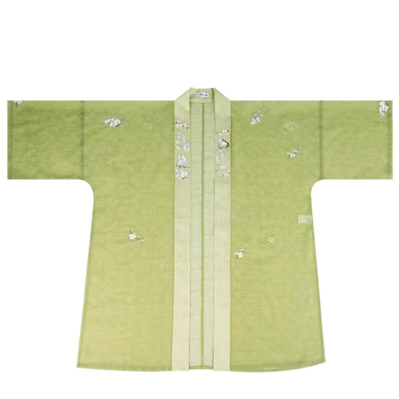 Spring Straight-Collared Double-Breasted Gown (Song Dynasty Hanfu)