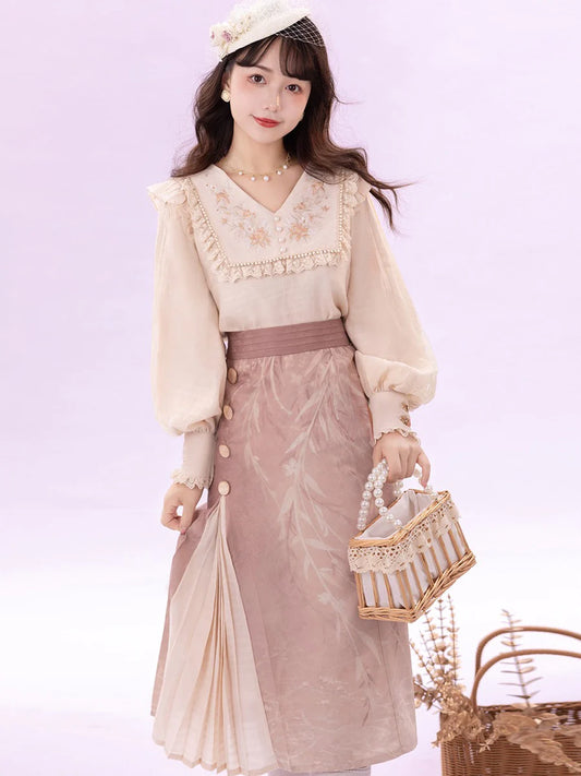 Spring and Autumn Retro Chinese Hanfu with Ming Dynasty Elements